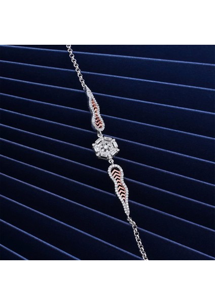 925 Ayar Gümüş Zirkon Taşlı Kar Tanesi Bileklik Silver modelleri