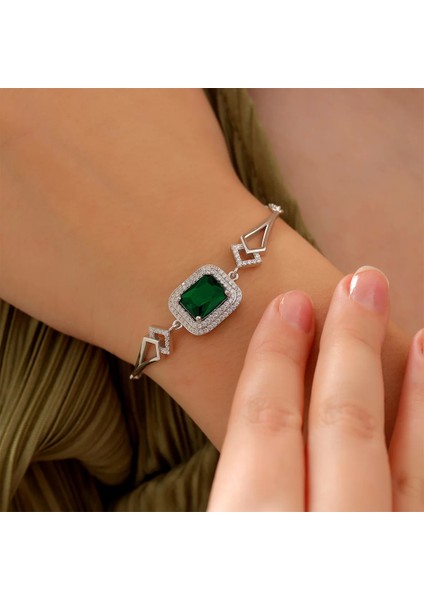 925 Ayar Zirkon Taşı Süslemeli Gümüş Bileklik Silver fiyatları