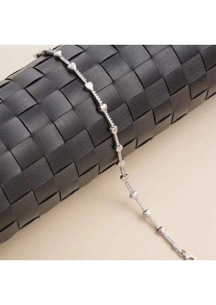925 Ayar Gümüş Kalpli Suyolu Bileklik Silver modelleri