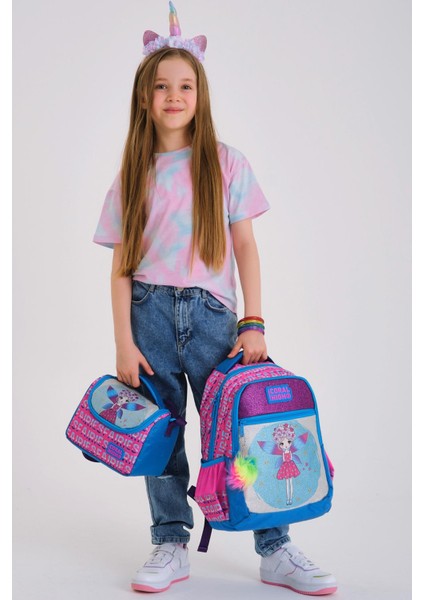 Kids Pembe Mavi Peri Desenli 3’lü Okul Çanta Seti SET0123484 fiyatları