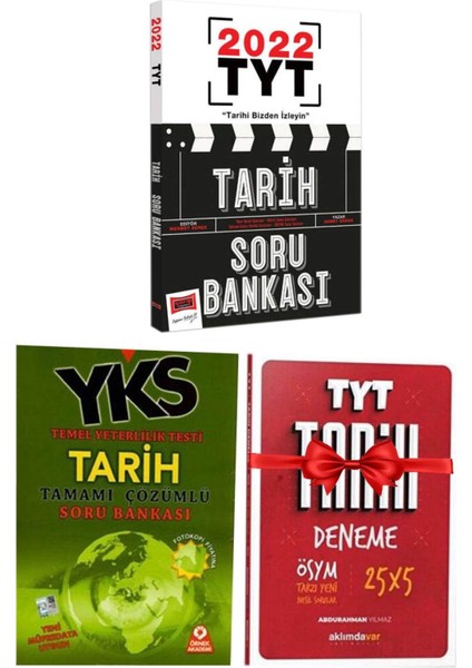 Yargı TYT Tarih Soru Bankası+Örnek YKS Tarih Soru Bankası+Aklımdavar TYT Tarih Deneme