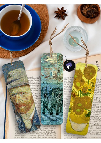 Van Gogh Metal Kitap Ayracı Seti – Üçlü Tasarım Sanatsal Kitap Ayracı Seti 2
