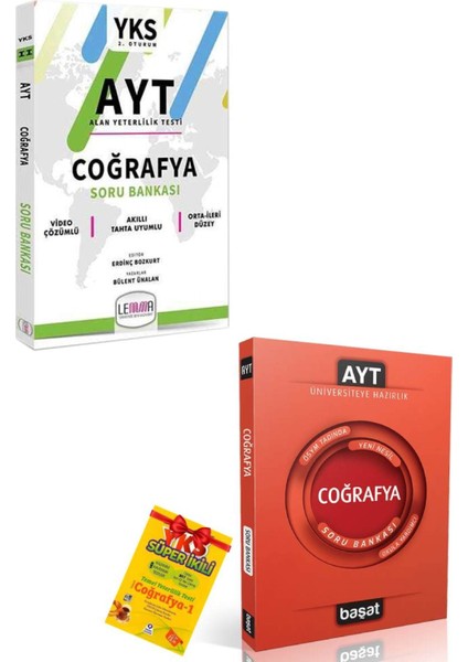 Lemma AYT Coğrafya Soru Bankası+Başat AYT Coğrafya Soru B+Coğrafya Süper Ikili