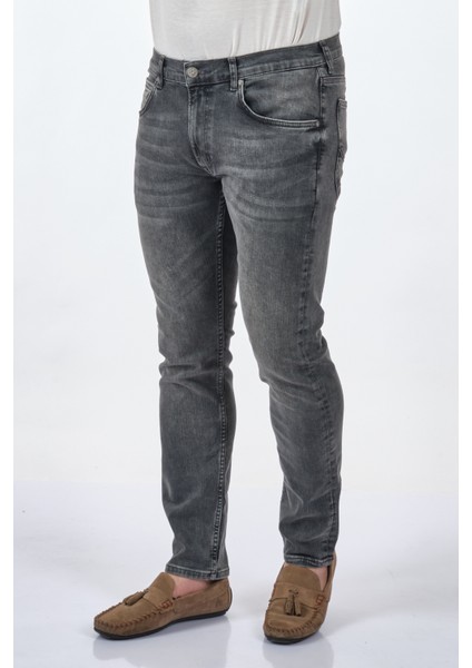 Slim Fit Dar Paça Açık Gri Erkek Kot Pantolon L719053CM fiyatları