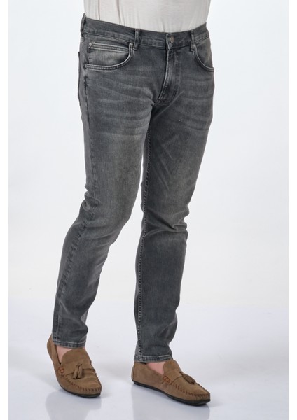 Slim Fit Dar Paça Açık Gri Erkek Kot Pantolon L719053CM modelleri