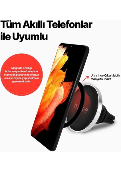 by ttec CH03 MagSafe Uyumlu Ayarlanabilir Başlıklı Araç İçi Telefon Tutucu