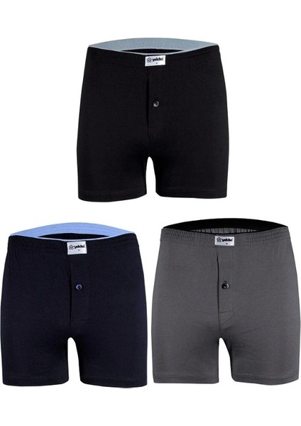 3'lü Yıldız Erkek Havlu Bel Penye Boxer