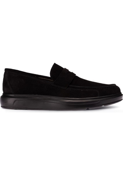 DeerySüet Siyah Comfort Erkek Loafer - 01564MSYHP06