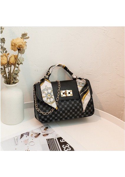 Küçük Kare Çanta Ipek Eşarp Zincir Çanta Postacı Çantası (Yurt Dışından)