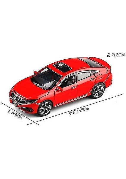 1/32 Oyuncak Araba Honda Civic Metal Alaşım Döküm Minyatür Modeli Simülasyon Ses Işık Sedan (Yurt Dışından) modelleri