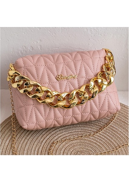 Elmas Dokulu Küçük Kare Zincir Çanta (Yurt Dışından)