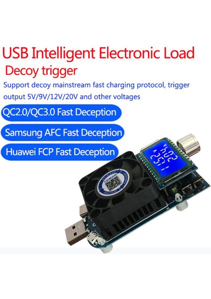 KZ35 Qc2.0 Qc3.0 35W 5A Dijital Pil Batarya Yük Ayarlanabilir Hızlı Şarj Test Aleti Voltmetre