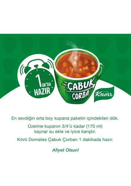 Çabuk Çorba Serisi Kıtırlı Domates Çorbası 22 g x24