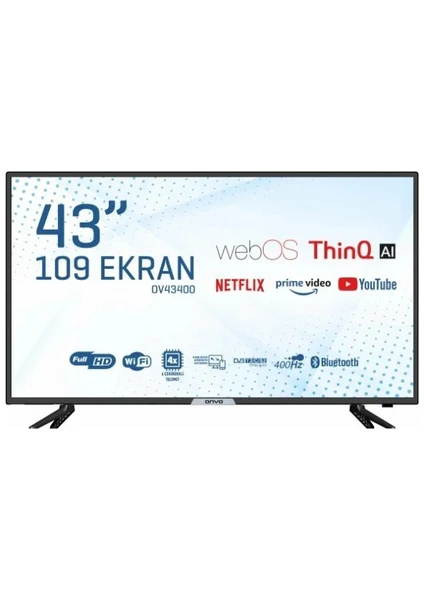 OV43400 43" 109 Ekran Uydu Alıcılı Full HD Smart LED TV