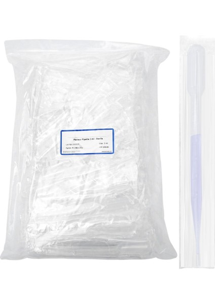 Steril - Pastör Pipeti / Damlalık (0.5-3 mL) - 100 Adetlik Paket