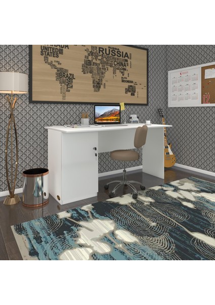 Kenzlife ofis masası miyamoto byz sol 75*140*60 kilitli kapaklı dolap bilgisayar çalışma masası fiyatları