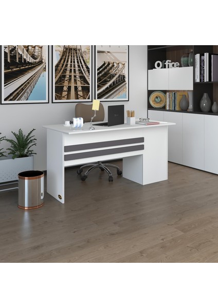 Kenzlife ofis masası kamikaze byz sol 75*160*80 raflı dolap şeritli bilgisayar çalışma masası