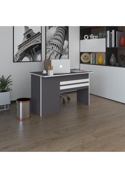 Kenzlife ofis masası kamikaze gri sağ 75*160*60 raflı dolap şeritli bilgisayar çalışma masası