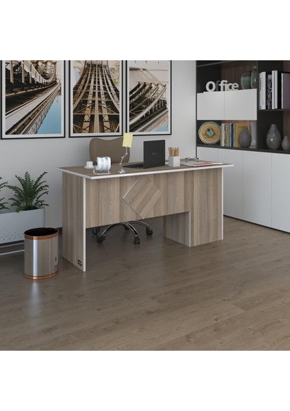 Kenzlife ofis masası yoko ono crd sol 75*150*80 raflı dolap eşkenar bilgisayar çalışma masası