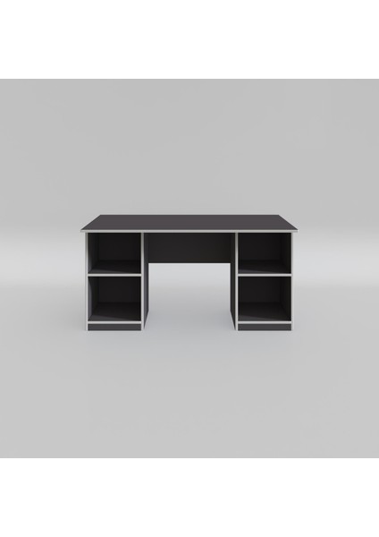 Kenzlife ofis masası kuma kengo gri 75*160*80 raflı dolap çiftli eşkenar bilgisayar çalışma masası modelleri