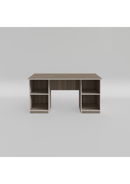 Kenzlife ofis masası kuma kengo crd 75*150*60 raflı dolap çiftli eşkenar bilgisayar çalışma masası