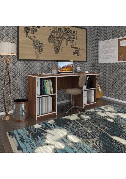 Kenzlife ofis masası kuma kengo cvz 75*160*60 raflı dolap çiftli eşkenar bilgisayar çalışma masası fiyatları