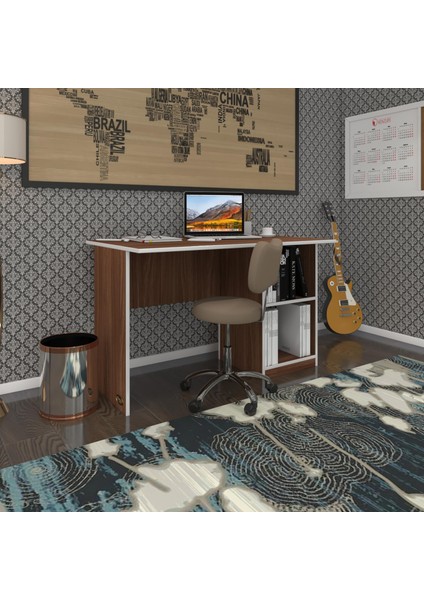 Kenzlife ofis masası kamikaze cvz sağ 75*150*60 raflı dolap şeritli bilgisayar çalışma masası