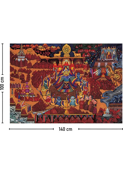 Tibet Etnik Desen Budist Thangka ve Mandala Bohem Duvar Örtüsü Halısı