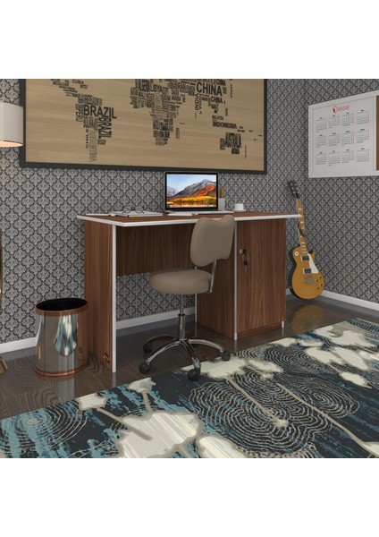 Kenzlife ofis masası kamikaze cvz sağ 75*160*60 kilitli kapaklı dolap şeritli bilgisayar çalışma masası fiyatları