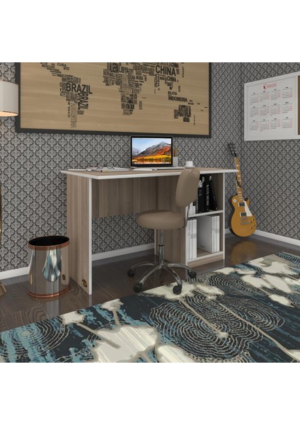 Kenzlife ofis masası yoko ono crd sağ 75*160*60 raflı dolap eşkenar bilgisayar çalışma masası
