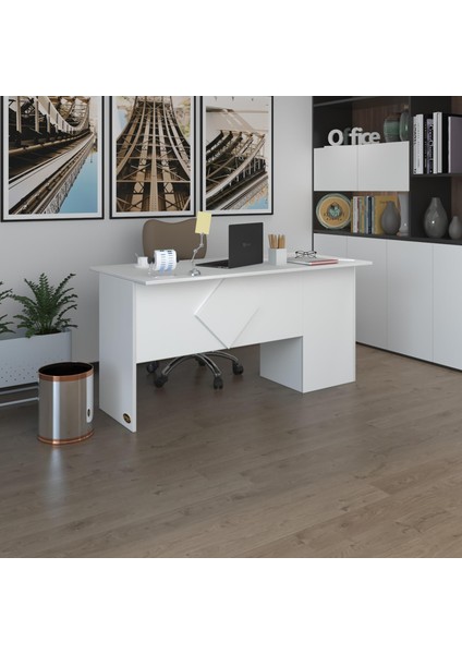Kenzlife ofis masası yoko ono byz sol 75*170*80 kilitli kapaklı dolap eşkenar bilgisayar çalışma masası