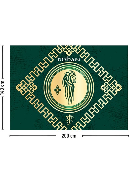 Yüzüklerin Efendisi Rohan Tolkien Duvar Örtüsü Halısı fırsatları