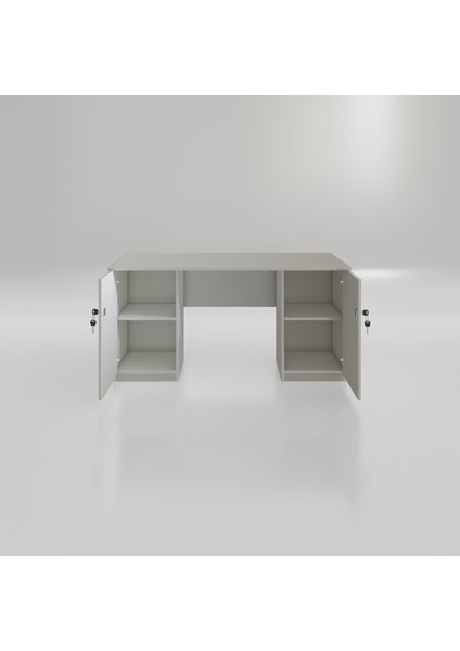 Kenzlife ofis masası masi oka byz 75*170*80 kilitli kapaklı dolap çiftli bilgisayar çalışma masası modelleri