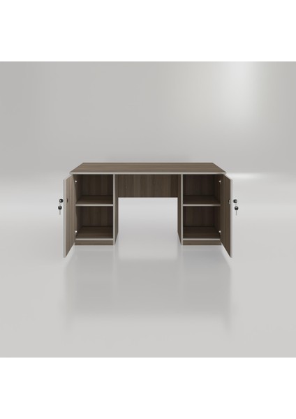 Kenzlife ofis masası pat morita crd 75*150*60 kilitli kapaklı dolap çiftli şeritli bilgisayar çalışma masası modelleri