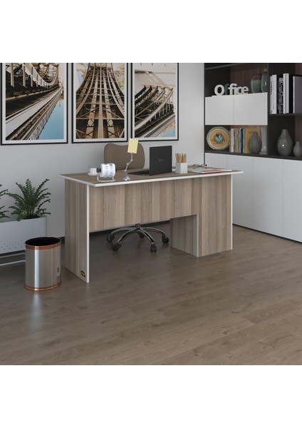 Kenzlife ofis masası miyamoto crd sol 75*130*60 raflı dolap bilgisayar çalışma masası