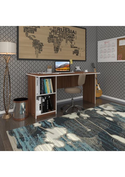 Kenzlife ofis masası miyamoto cvz sol 75*130*60 raflı dolap bilgisayar çalışma masası
