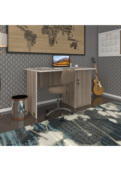 Kenzlife ofis masası miyamoto crd sağ 75*120*60 kilitli kapaklı dolap bilgisayar çalışma masası fiyatları