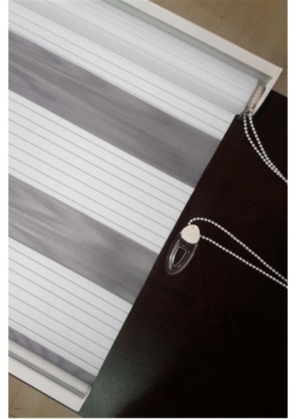 Modern Geniş Pliseli Zebra Perde Alüminyum Kasalı - Beyaz modelleri