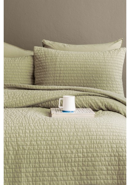 Issimo Home Savanna Sage Tek Kişilik %100 Pamuk Poplin Yatak Örtüsü Seti