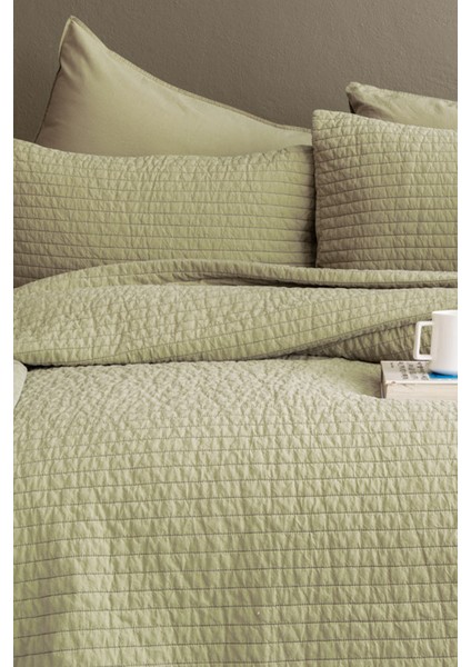 Issimo Home Savanna Sage Tek Kişilik %100 Pamuk Poplin Yatak Örtüsü Seti