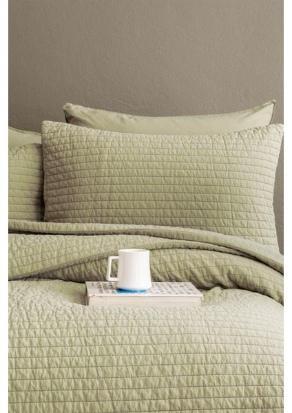 Issimo Home Savanna Sage Tek Kişilik %100 Pamuk Poplin Yatak Örtüsü Seti