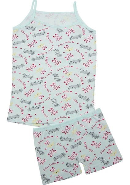 Kız Çocuk Ip Askılı Desenli Atlet Boxer Takım Pamuklu Yumuşacık modelleri