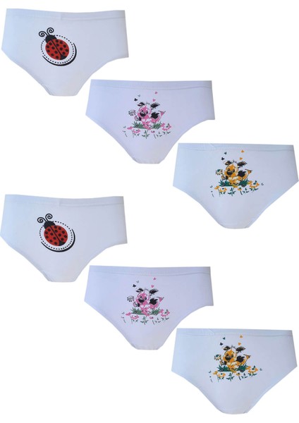 6lı Kız Çocuk Külot Baskılı Pamuklu Slip Rahat Ekonomik fiyatları