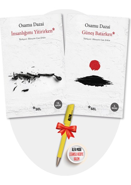 Güneş Batarken + Insanlığımı Yitirirken (Osamu Dazai) 2 Kitap + Moda Lisanslı Kalem - Sel Yayın