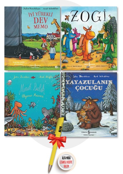 Iyi Yürekli Dev Memo + Zogi + Minik Balık Okyanus + Yayazulanın Çocuğu (Julia Donaldson) 4 Kitap - Julia Donaldson