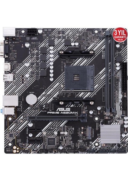 Prıme A520M-K Ddr4 4600MHZ 1xvga 1xhdmı 1xm.2 USB 3.2 Matx Am4