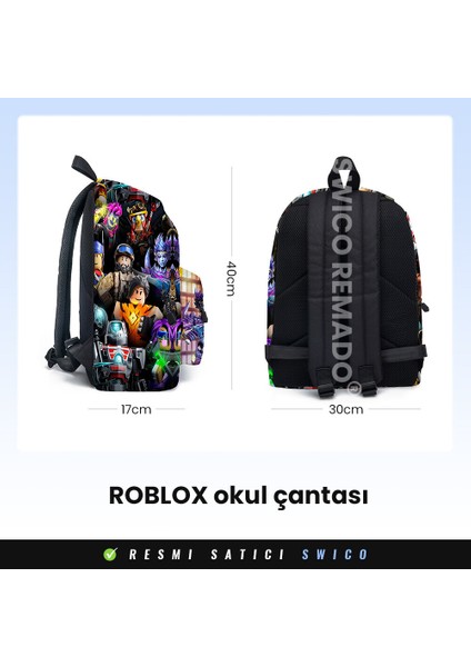 Swico Remado Öğle Yemeği Çantası ve Kalem Kutusu ile Roblox Okul Çantası (Yurt Dışından)