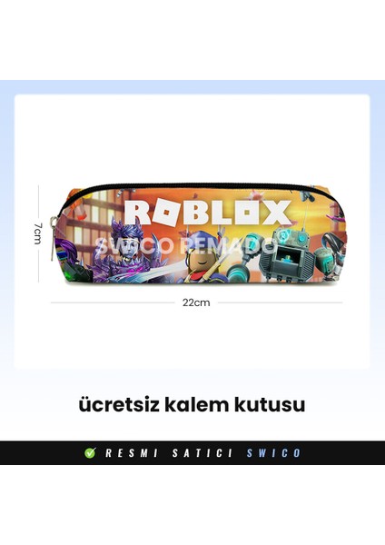 Kalem Kutulu Sevimli Karikatür Roblox Okul Çantası (Yurt Dışından)