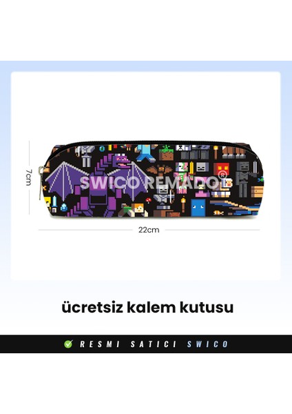 Swico Remado Kalem Kutulu Sevimli Karikatür Minecraft Okul Çantası (Yurt Dışından)