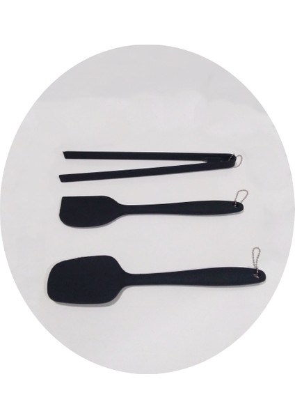 Silikon 3'lü Spatula-Maşa Set